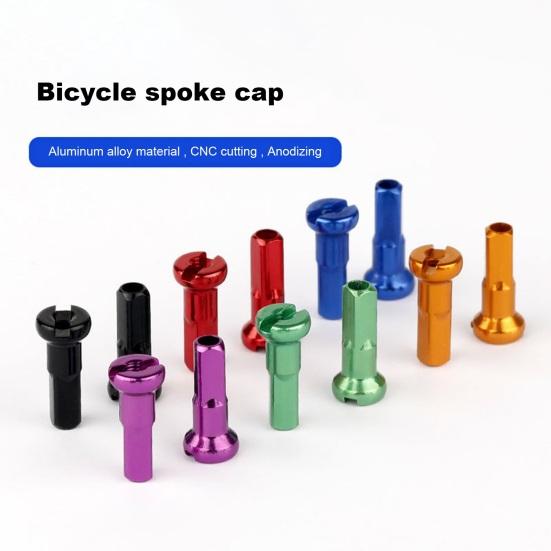 10Pcs Bicycle Spoke Cover Aluminum Alloy Spoke Nipples Easy Installation Bicycle Parts for MTB Road Bikes