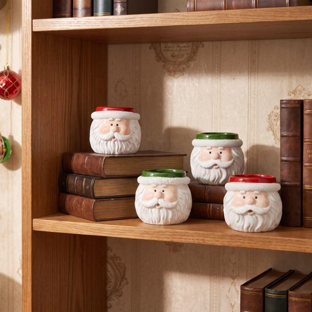 Resin Christmas Ornaments Cartoon Tabletop Plant Planter Santa Claus Flower Pot Home