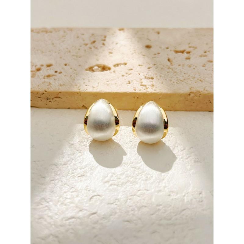 Minimalist Metal Stud Earrings Women Fashionable Versatile Luxury Ear Accessories Daily Commute