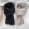 Knitting Scarf Solid Color Thickened Warm Women Scarf Cold Weather Thermal Neck Wrap Casual Outfit Scarf