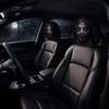 2Pcs Black Car Headrest Cover Scary Face Printing Car Headrest Protector Car Seat Cover  Halloween