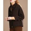 Women's Elegant Plaid Wool Blend Short Coat