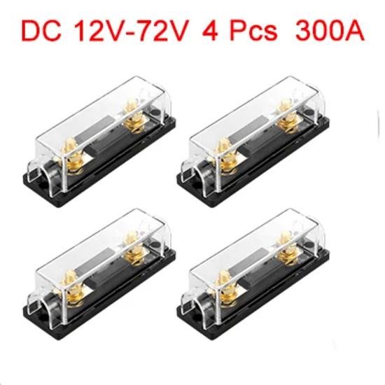 X Autohaux 4Pcs 0/2/4 Gauge Inline ANL Fuse Holder ANL Fuse Block With 200A 250A 300Amp Electrical Protection Fusible For Cars