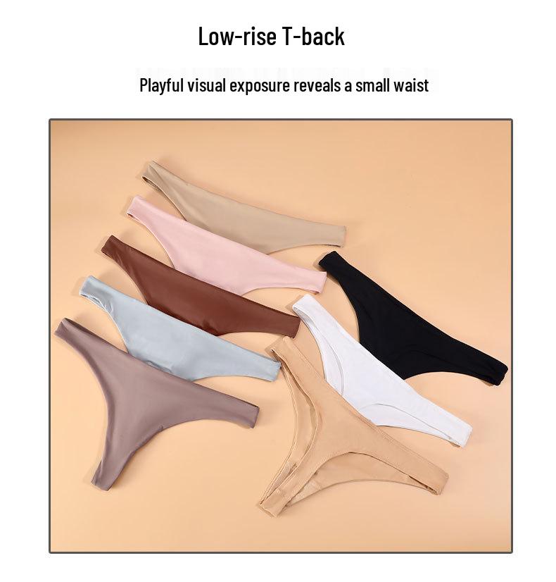 European-American Low Waist Cotton Seamless Nude Thong for Women