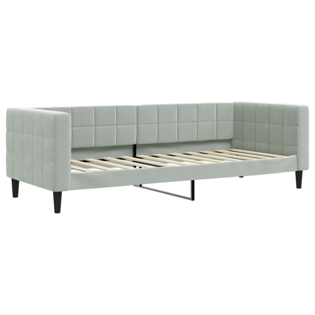 Vidaxl Sofa Z Funkcją Spania, Jasnoszara, 80X200 Cm, Obita Aksamitem