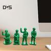 4 Pcs Green Military Man Statue Miniature Soldier Figurines Collectible Soldier Ornament for Desk Decorations Military Themed Parties