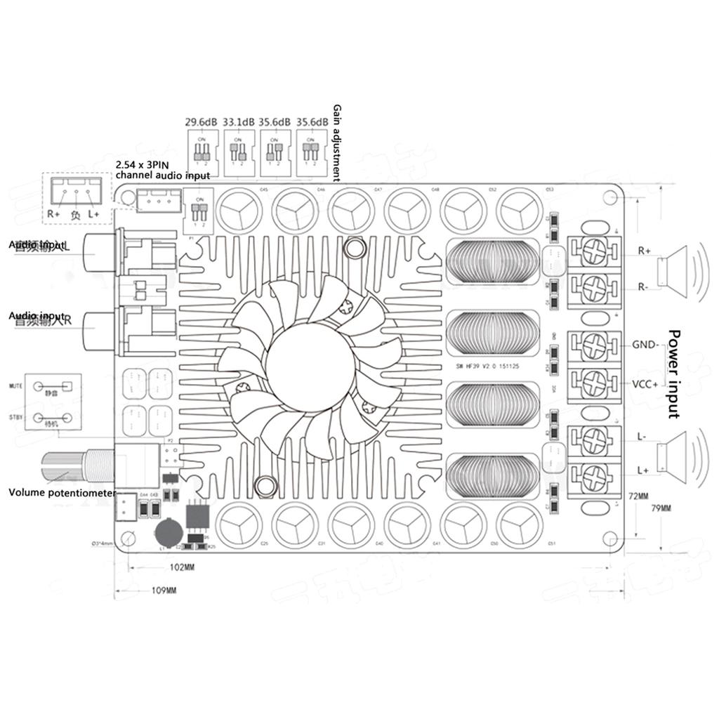 TDA7498E Модуль платы аудиоусилителя Цифровой Высокомощный Стерео BTL Моно 160 Вт160 Вт