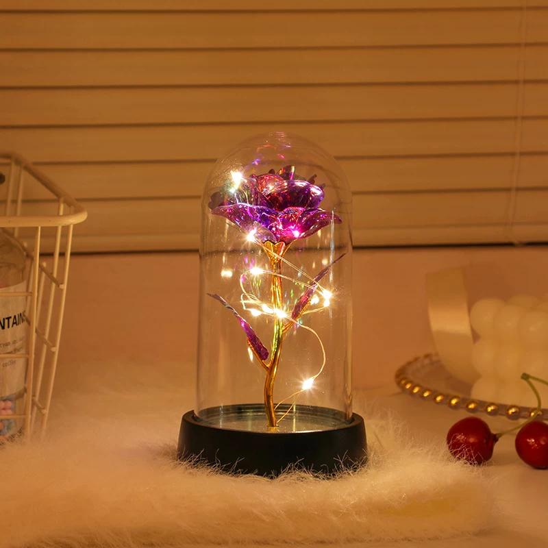 Eternal bouquet rose night light ornament bedroom decoration birthday gift girls girls children senior sense Qixi Festival