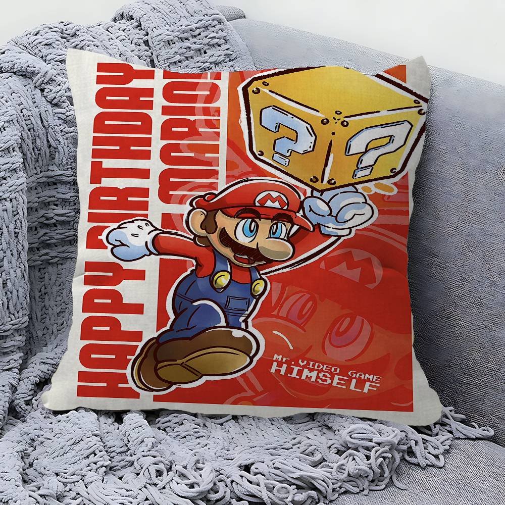 Персонализированная наволочка Super M-Mario для детской комнаты, Декор для дикой вечеринки, Наволочка, Подарок на день рождения ребенка, Душ для малыша