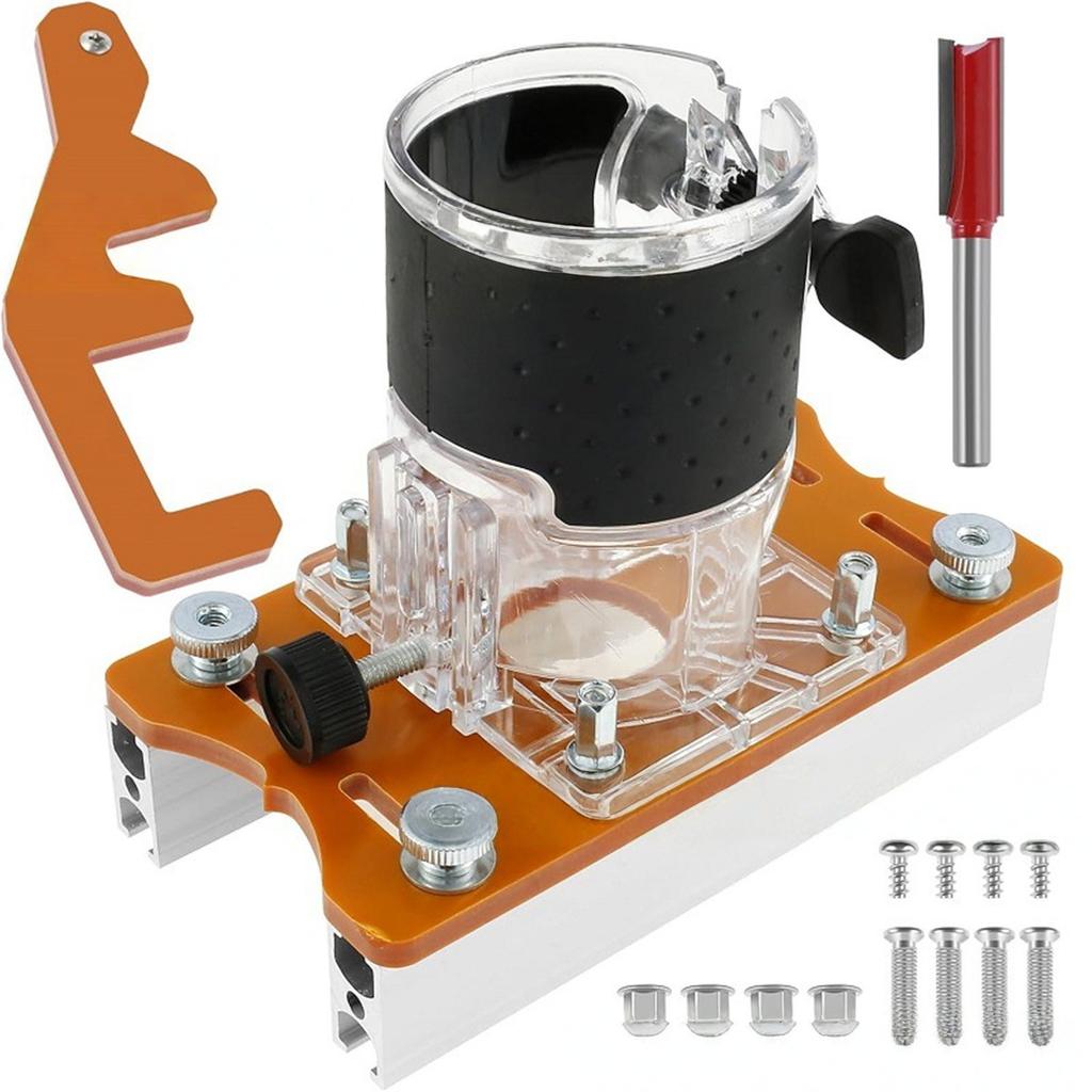 Wood  Router Base, 2 In 1 Compact Wood  Router Base Router Slotting Bracket for Carbinet Closet Furniture, Suitable for Inside Diameter 65mm