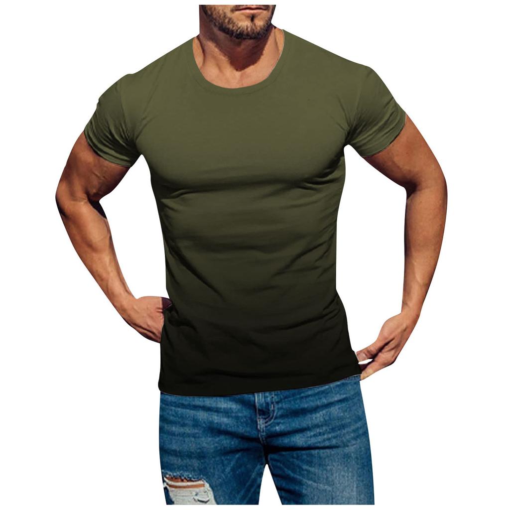 Mens T Shirts Casual Short Sleeve Shirts Gradient Neck Soft Loose Fit Graphic Tees Summer Tshirts For Men