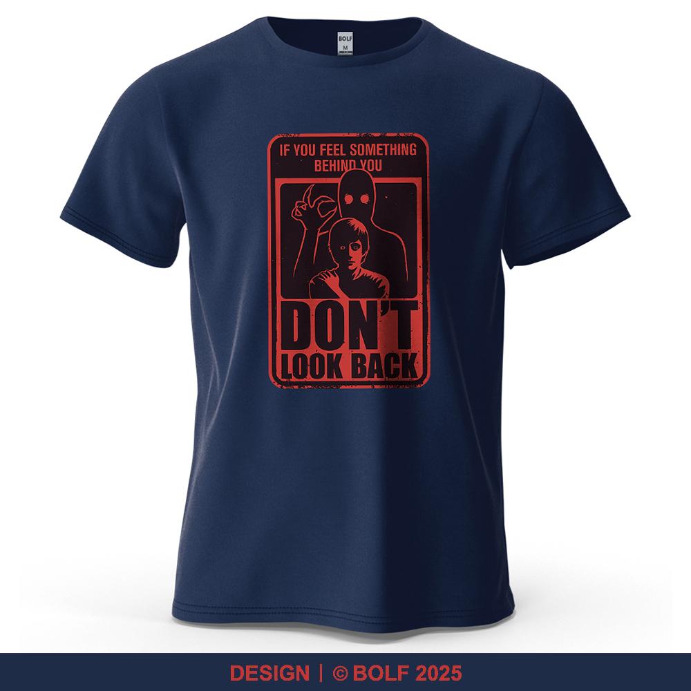 Horror Warning Thriller Printed Men's T-Shirt 100% Cotton Oversized Bold Graphic Tees for Women