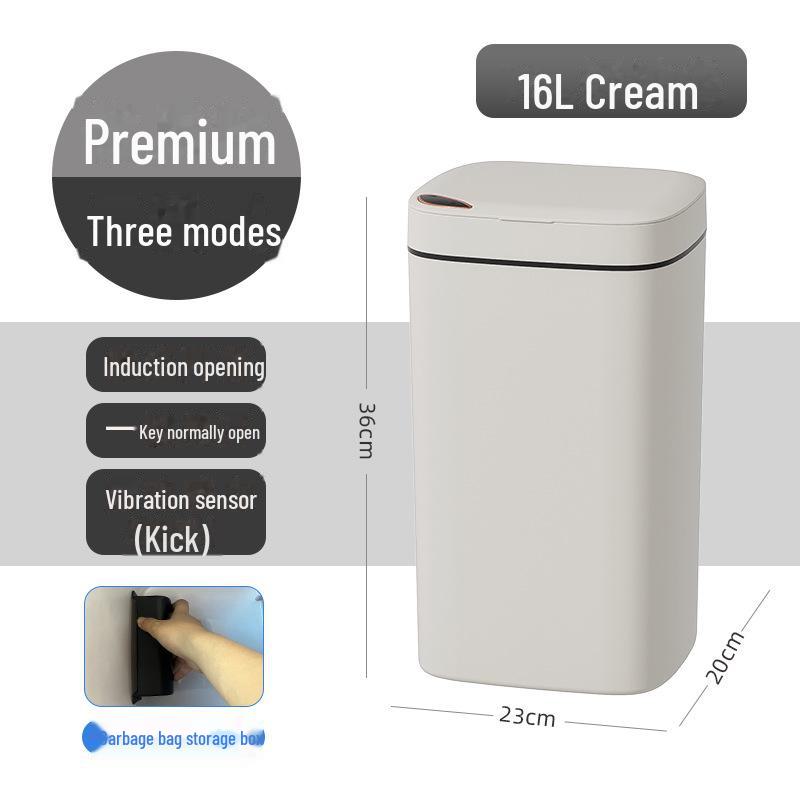 Large Capacity Smart Induction Trash Can for Kitchen and Bathroom