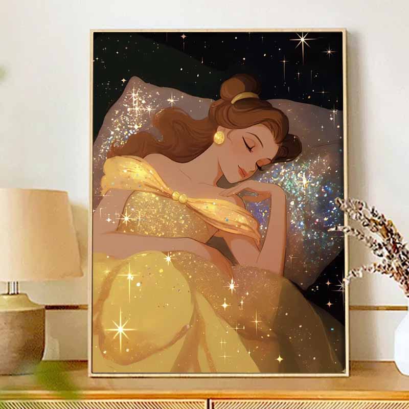 Disney Алмазная живопись своими руками 5d Красавица, спящая в звездную ночь, вышивка крестом, алмазная, для гостиной, спальни, декоративная картина