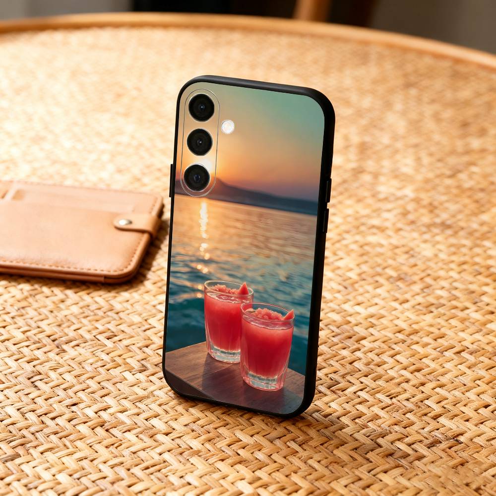 Чехол для телефона «Закат И Морской Пейзаж» Для Samsung A73,72,71,A52,51,40,41,A22,A32,31,A13, Мягкий Черный Корпус