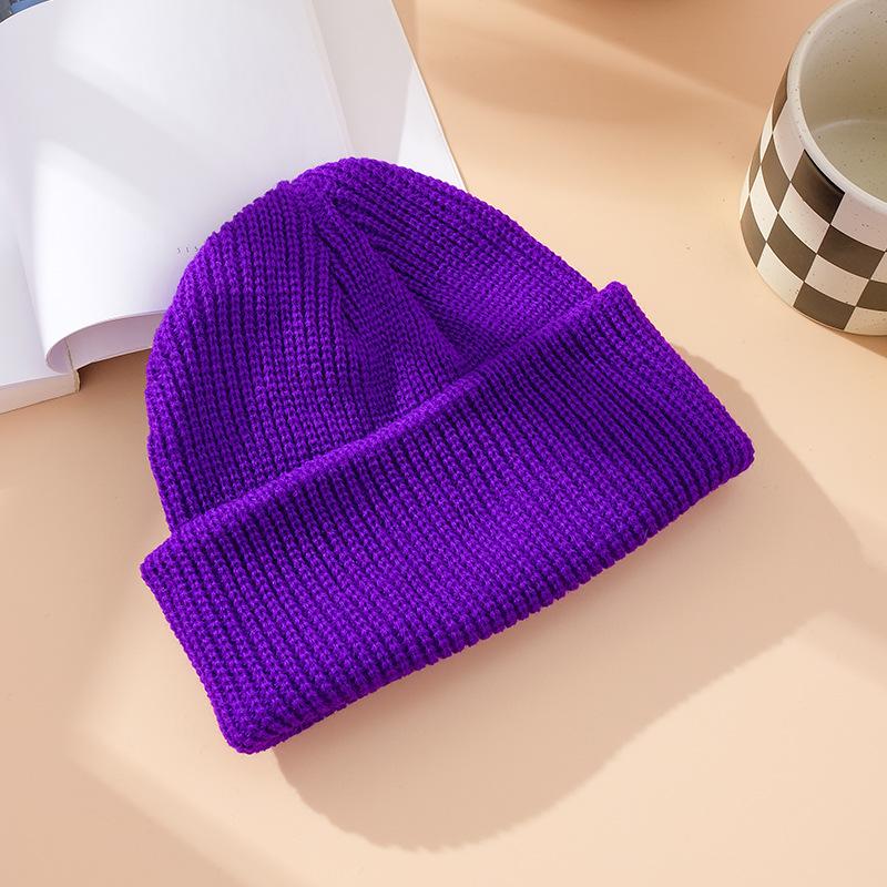 Winter Out Warm Melon Fur Hat, Knitted Hat Women, Knitted Hat Men's Solid Color Versatile Couple Pullover Hat