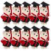 10 pcs/set Graduation Ceremony Mini Bear Flower Bouquet Celebrate Party Doctor Cap Bear Toy  Kids