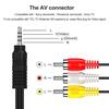 3.5 mm to RCA AV Camcorder Video Cable,3.5mm 18 TRRS Male to 3 RCA Male Plug Adapter Cord for TV,Smartphones,MP3, Tablets,Speakers,Home Theater -
