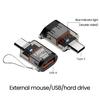 Адаптер Type-C Male to USB A Female 120 Вт USB 3.2 Gen2 адаптер Двусторонний 10 Гбит/с передача данных Прозрачный корпус адаптер