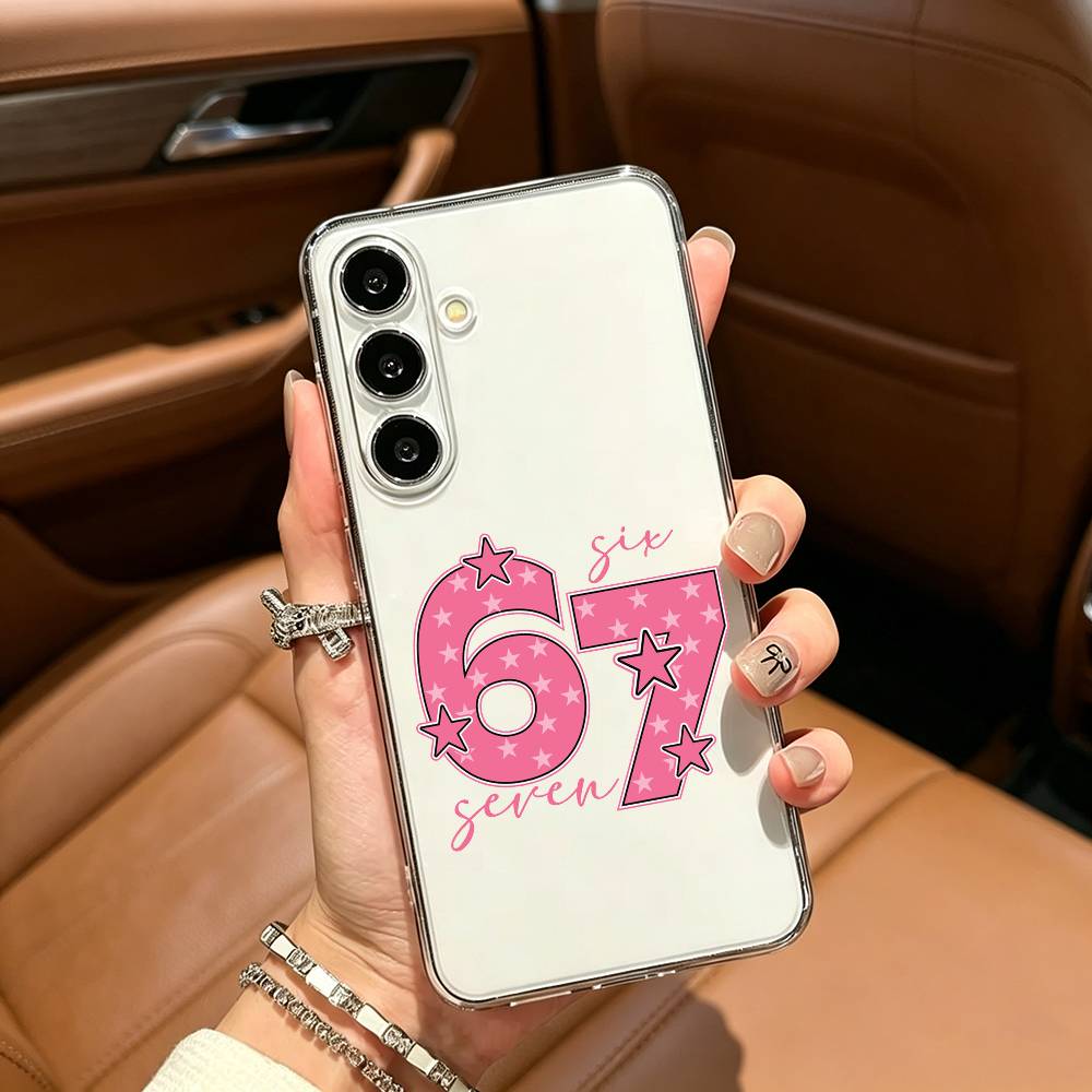 Модный Прозрачный Чехол Fashio SS Six Seven 67 для Samsung Galaxy A71, A70, A52, A51, A40, A30
