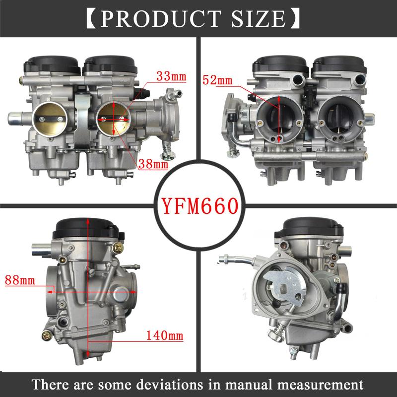 Choice Twin cylinder carburetor For YAMAHA YFM660 PD33J RAPTOR 660 660R YFM660 YFM 660 660R 4X4 CARB 2001-2005 04 Motocross ATV