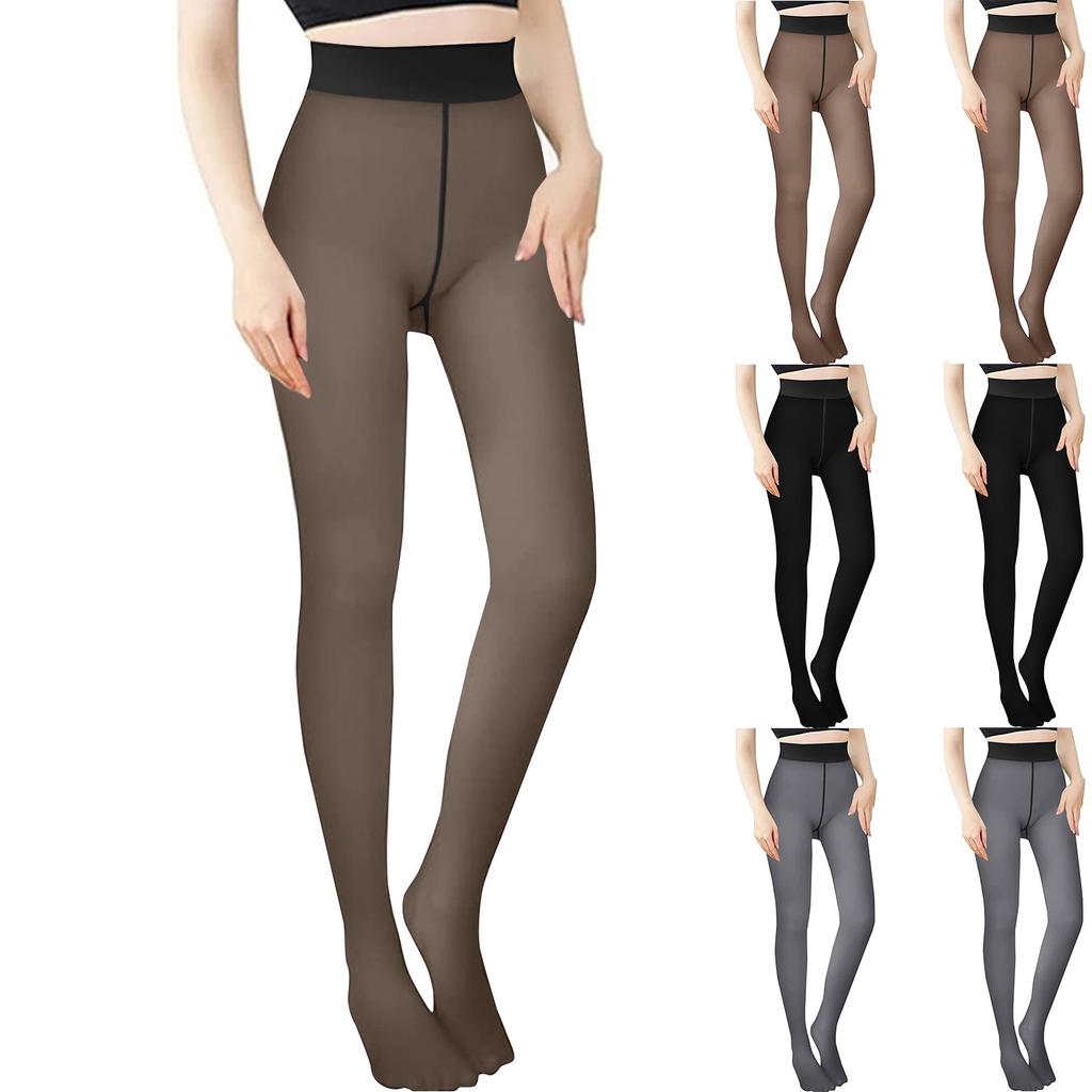 Женская мода Большие размеры колготки Носить теплые колготки Большие размеры колготки леггинсы поверх черной кожи