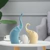 Beautiful Ceramic Multicolour 3 Pcs Elephant Family for Home Decor (Pack of 1, Multicolor)