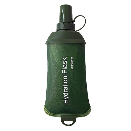 TPU Collapsible Soft Water Bottle Flask Food Grade BPA Free Leakproof Foldable Outdoor Sports Hydration Bottle