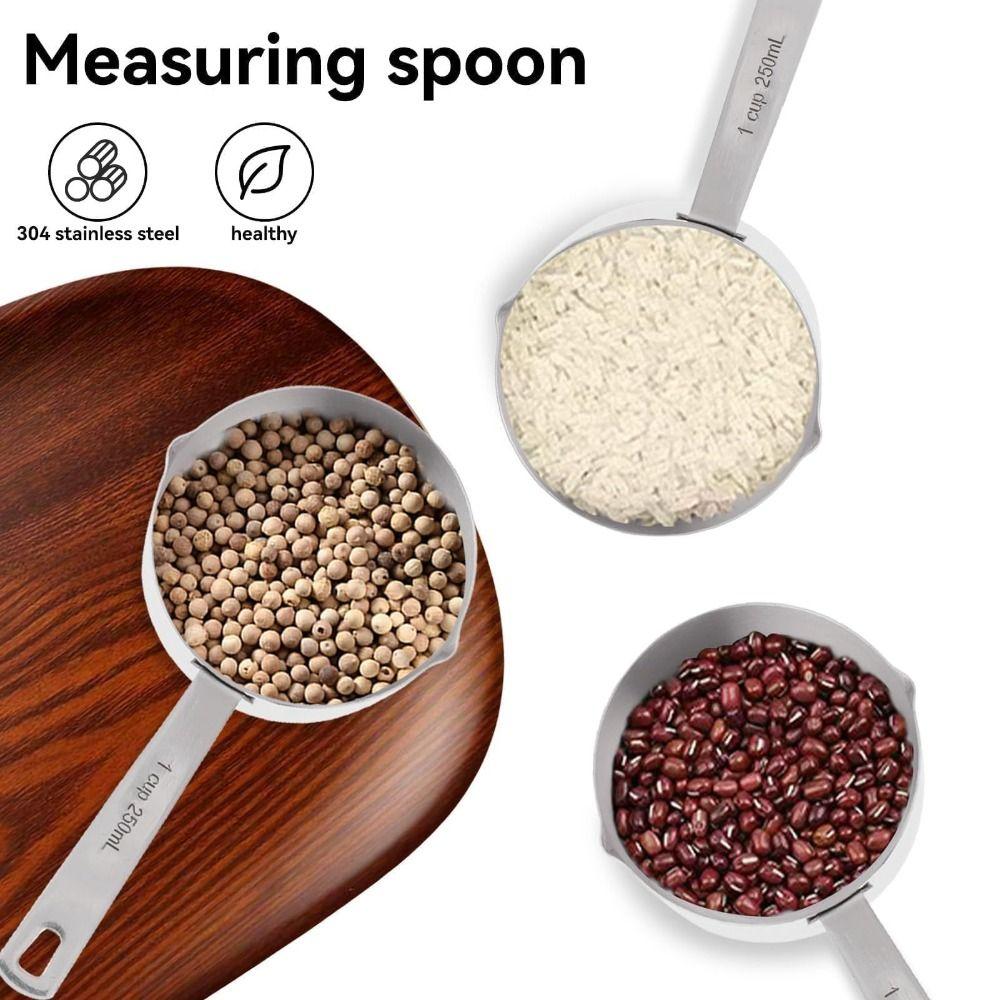 Stainless Steel Measuring Cup Small Mouth Design Baking Dosing Spoon Measuring Scoop Wet Liquids