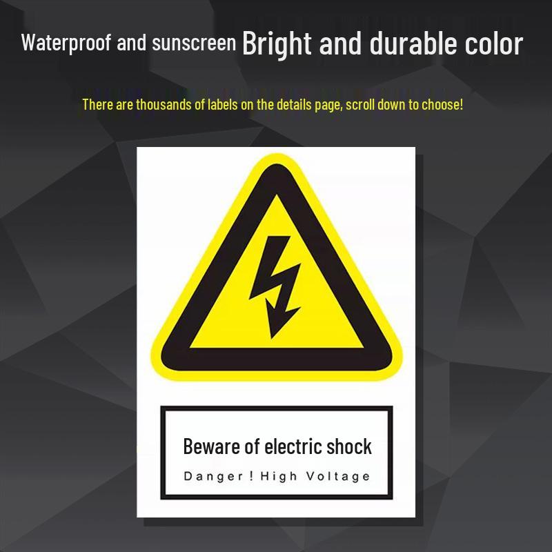 Reflective Aluminum Safety Sign: Electric Shock & No Smoking Warning