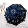 Zodiac Wheel Astrology Chart DecorUmbrella, Portable 3-Fold Compact Umbrella for Men & Women Gift