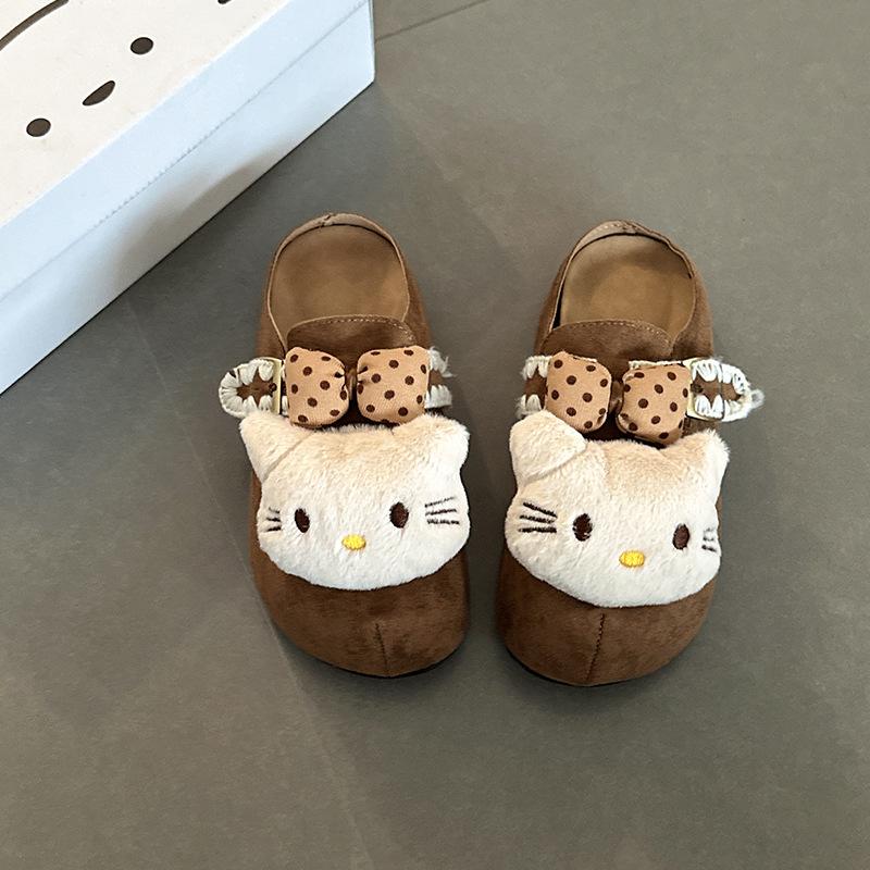 Piaohong милые тапочки-шлепанцы с кошечкой KT, женские, на толстой подошве, удобные и универсальные, с закрытым носком, на осень и зиму 2025
