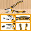 INGCO 4-Piece Pliers Set, Includes 250mm Water Pump Pliers, 200mm Long Nose Pliers, 200mm Pliers, and 180mm Nippers, Labor-Saving High-Leverage Tool B