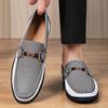 Luxury Brand Men's Round Toe Comfortable Business Soft Soled Loafers Summer Fashionable Casual Breathable Hollow Leather Shoes