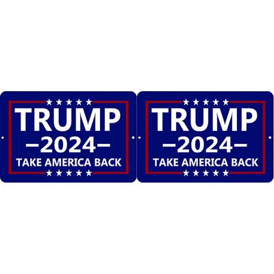 Винтажная металлическая пластина Trump 2024, прямоугольная железная картина, настенный домашний декор, 30x20 см