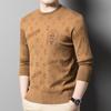 Мужской повседневный легкий жаккардовый вязаный пуловер - Длинный рукав, круглый вырез (Осень/Весна)