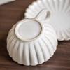 Exquisite Ceramic Coffee Cup Plate Set Flower Shaped Pottery Drinkware Set  Household Use