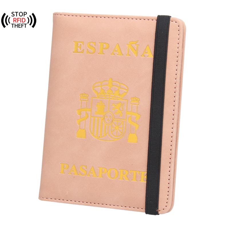 Luxury Spanish Anti-Magnetic Leather Passport Holder with Multi-Card Slots
