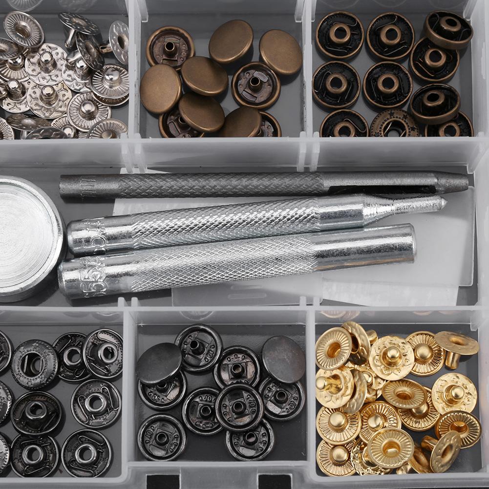 40 Sets Press Stud Snap Button Popper Fastener with Setting Tool for Clothes (655#10MM)