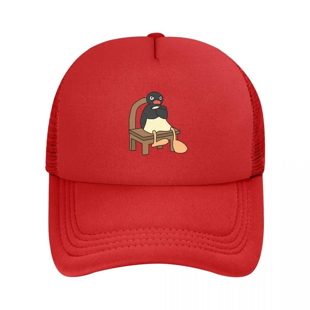 Angry Pingu Mesh Baseball Caps Snapback Fashion Baseball Hats Breathable Casual Casquette Outdoor Unisex