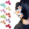 Women Hair Claw Flower Shape Gradient Color Hair Clip Lightweight Colorful Hair Barrette Back Head Hair Claw