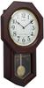 Clock Wall Clock Analog Time Selectable Chime Strike Decorative Pendulum Octagonal Long Wooden Frame Dark Brown Wood RQ325B &
