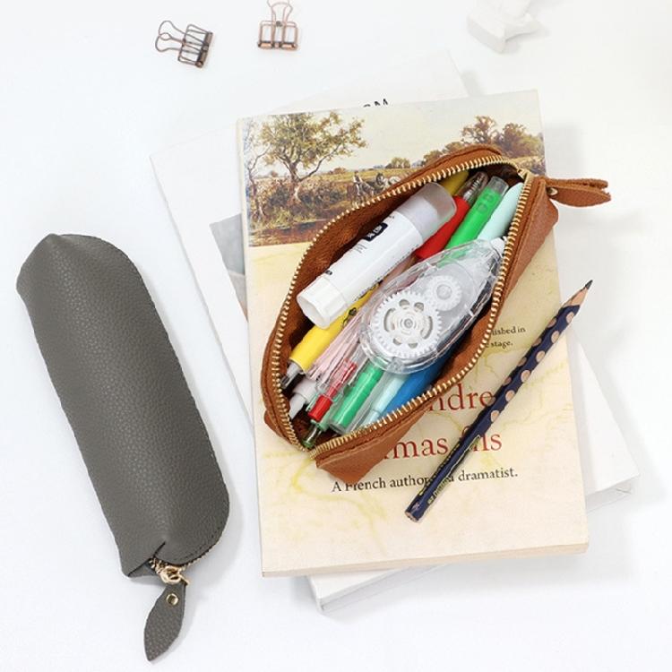 Пенал кожаная косметичка для работы маленькая сумка для ручек на молнии коробка для хранения взрослых настольный органайзер ручки