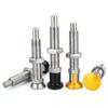 Black/Gold Aluminum Knob M16 Locating Pins Return Type/Self-Locking Stainless Steel Long Threaded Indexing Plungers With Nut