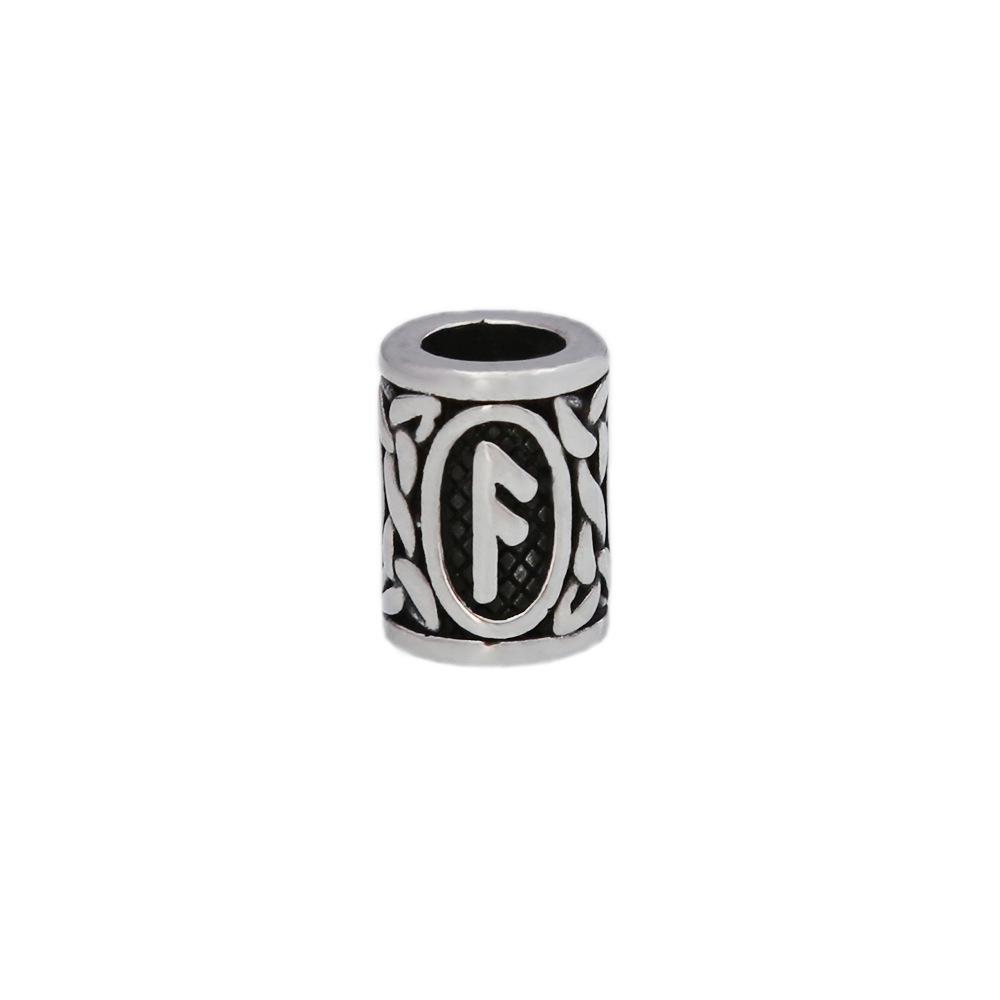 Retro Viking Rune Stainless Steel Beads - Non-Fading Titanium Accessory