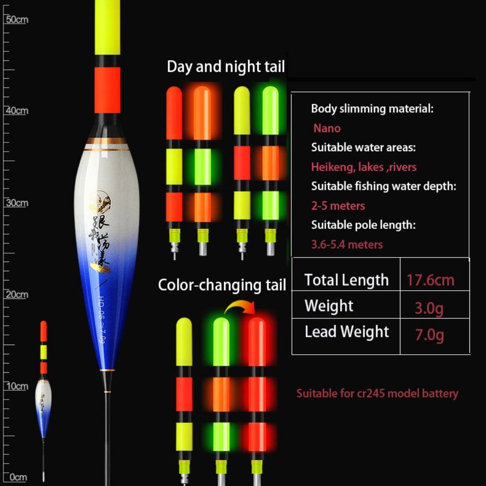 Luminous Electronic Fishing Float LED Smart Float Top Durable Electronic Floats Buoy  Day and Night
