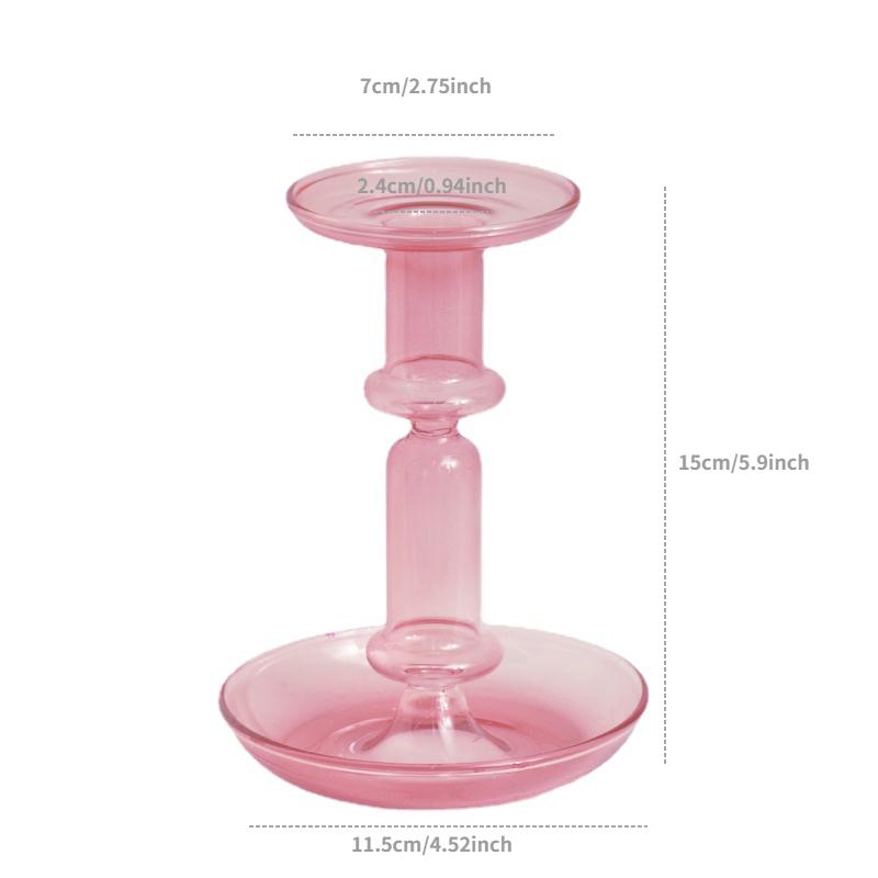 Pink Glass Candle Holder Taper Candlesticks Holder Wedding Table Centerpieces Nordic Home Decoration Wedding Decoration