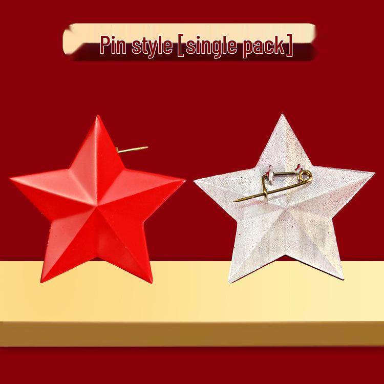 Винтажный алюминиевый значок-пин «Красная звезда» - Брошь «Красный гвардеец Тип 65»