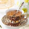 Модные кофейные чашки с леопардовым принтом, легкие, роскошные, высокого класса, чашка для послеобеденного чая и набор тарелок, бытовая, изящная, керамическая, молочная чашка