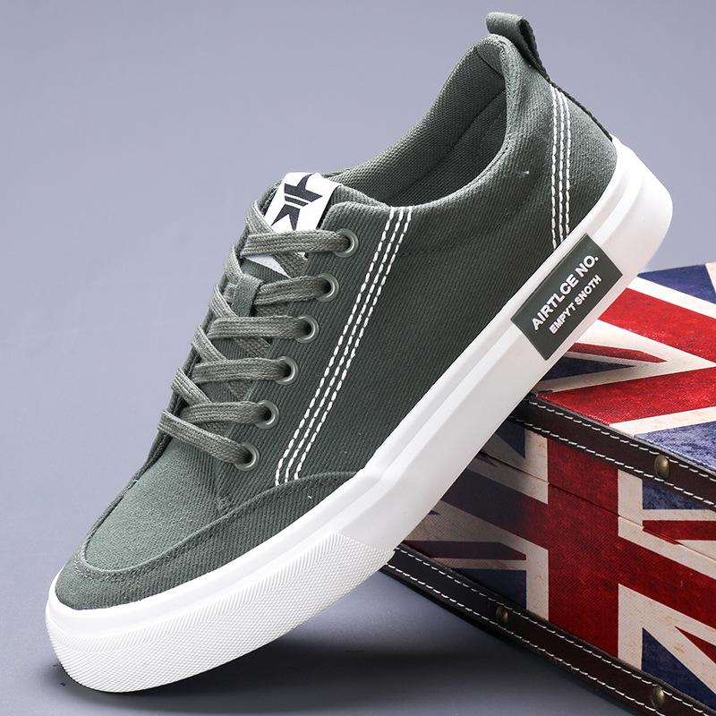 Мужская обувь Весна Новая мужская обувь Корейский стиль Модные удобные туфли на плоской подошве Мужская парусиновая обувь